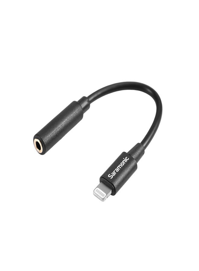 سارامونيك كابل محول صوت وميكروفون قصير مطلي بالذهب من نوع Saramonic SR-C2018، بموصل أنثى 3.5 ملم TRS إلى موصل ذكر Lightning لأجهزة Apple iPhone و iPad المزودة بمنفذ Lightning. - Image 3